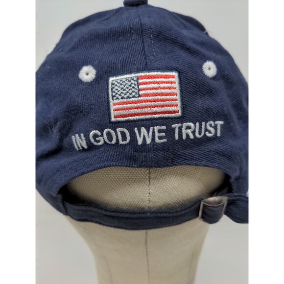 Crossroads God Bless America In God We Trust Patriotic Slideback Hat OSFA Blue - Picture 7 of 10